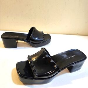Madden Girl Paccer Slides Black Studded Chunky platform size 8